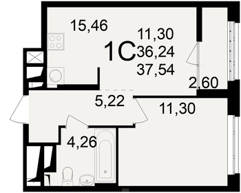 36,8 м², 1-комнатная квартира 4 350 000 ₽ - изображение 6