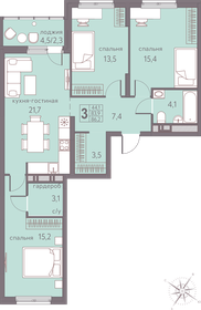 Квартира 86,2 м², 3-комнатная - изображение 1