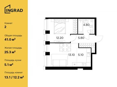 40 м², 2-комнатная квартира 24 600 000 ₽ - изображение 6