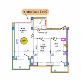 Квартира 61,4 м², 2-комнатная - изображение 1