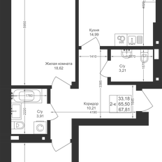 Квартира 67,8 м², 2-комнатная - изображение 2