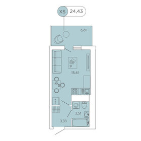 24,2 м², квартира-студия 4 600 000 ₽ - изображение 92