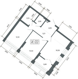 Квартира 61,9 м², 2-комнатная - изображение 2