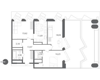 92,5 м², 3-комнатная квартира 16 468 560 ₽ - изображение 22