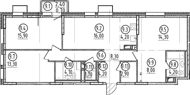 97,8 м², 3-комнатная квартира 15 415 000 ₽ - изображение 1