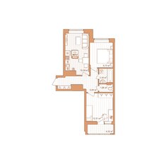 Квартира 52,8 м², 2-комнатная - изображение 1