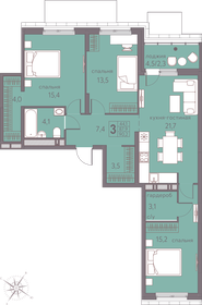Квартира 90,2 м², 3-комнатная - изображение 1