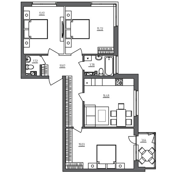 84,6 м², 4-комнатная квартира 10 674 828 ₽ - изображение 1