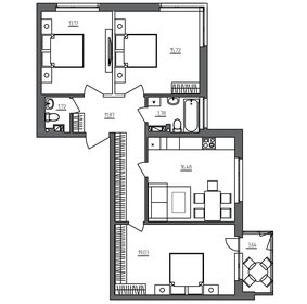 Квартира 84,6 м², 4-комнатная - изображение 1