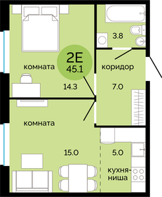 45,1 м², 2-комнатная квартира 5 060 000 ₽ - изображение 30