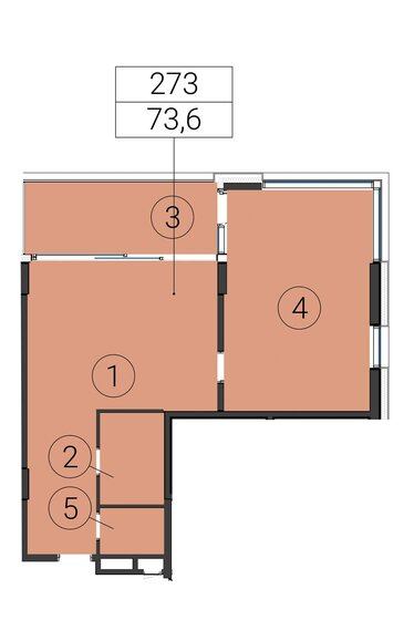 73,6 м², 2-комнатные апартаменты 132 480 000 ₽ - изображение 1