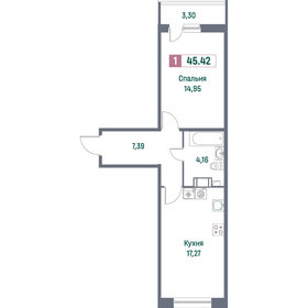 45,6 м², 1-комнатная квартира 7 800 000 ₽ - изображение 79