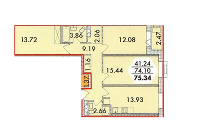 Квартира 76,5 м², 3-комнатная - изображение 1