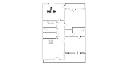 Квартира 105,3 м², 3-комнатная - изображение 1