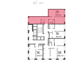 Квартира 64,2 м², 2-комнатная - изображение 2