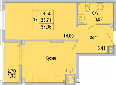 35,3 м², 1-комнатная квартира 4 130 100 ₽ - изображение 17