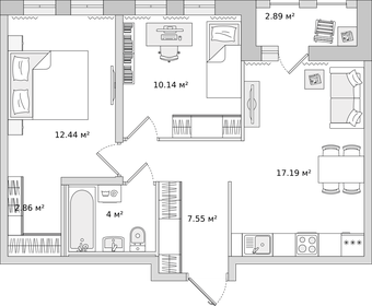 54,9 м², 3-комнатная квартира 8 400 000 ₽ - изображение 68