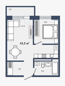 42 м², 1-комнатная квартира 8 200 000 ₽ - изображение 65