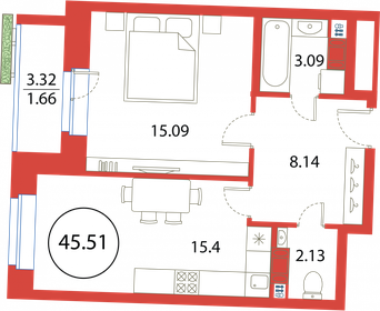 43 м², 1-комнатная квартира 9 190 000 ₽ - изображение 151