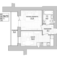 Квартира 34,6 м², 1-комнатная - изображение 2