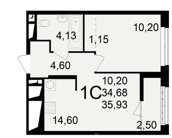 31,5 м², 1-комнатная квартира 3 550 000 ₽ - изображение 30