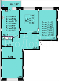 61 м², 2-комнатная квартира 5 450 000 ₽ - изображение 115