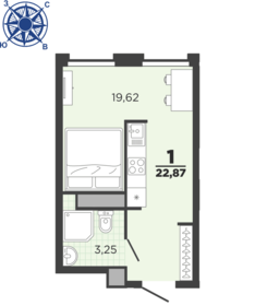 Квартира 22,9 м², 1-комнатная - изображение 1