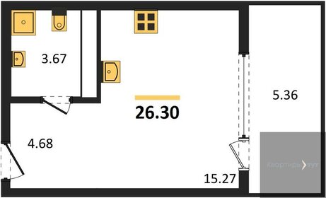 Квартира 26,3 м², студия - изображение 1