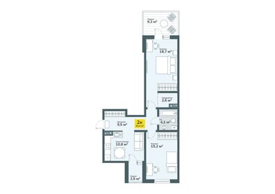 71 м², 2-комнатная квартира 7 450 000 ₽ - изображение 20