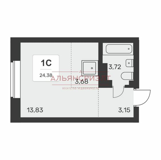 24,4 м², квартира-студия 4 580 000 ₽ - изображение 1