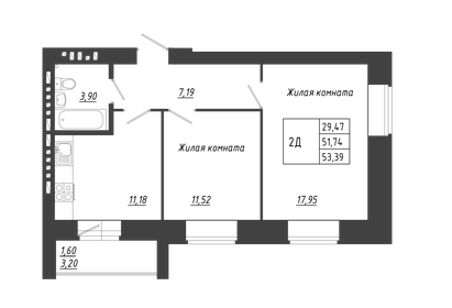 58 м², 2-комнатная квартира 5 350 000 ₽ - изображение 73