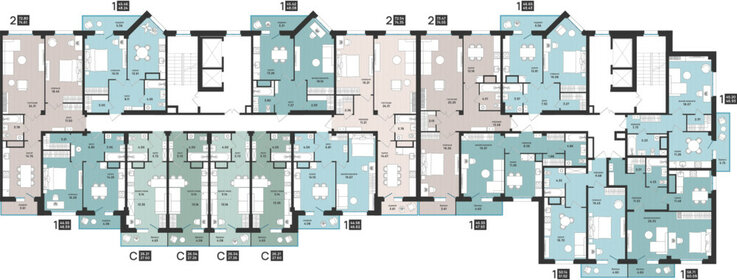 52 м², 2-комнатная квартира 7 226 389 ₽ - изображение 55