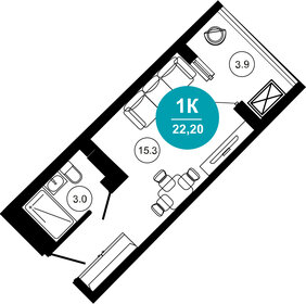 21,4 м², квартира-студия 15 000 000 ₽ - изображение 60