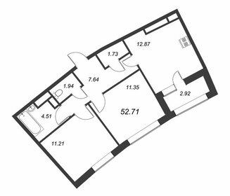 Квартира 52,7 м², 2-комнатная - изображение 1