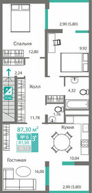 Квартира 81,5 м², 3-комнатная - изображение 1