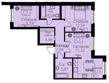 75,8 м², 3-комнатная квартира 11 600 000 ₽ - изображение 79