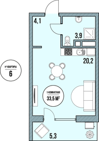 48,6 м², квартира-студия 3 650 000 ₽ - изображение 30