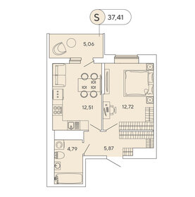 37,4 м², 1-комнатная квартира 6 500 000 ₽ - изображение 6