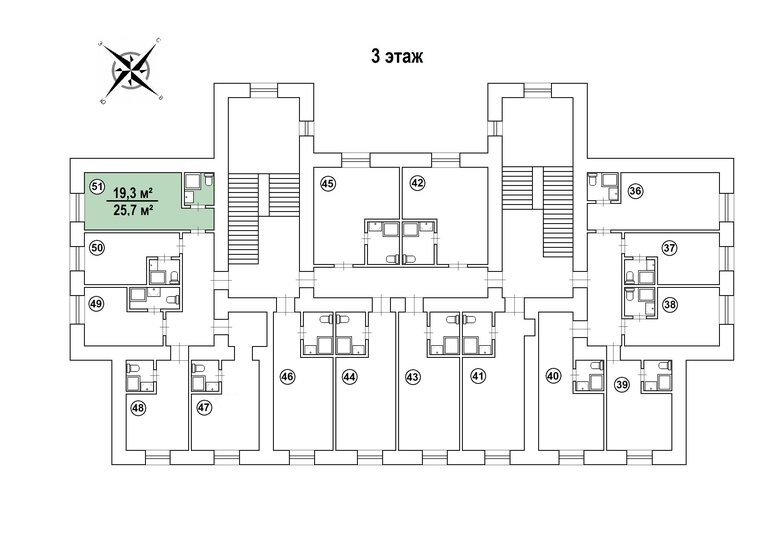 19,3 м², апартаменты-студия 6 427 292 ₽ - изображение 1