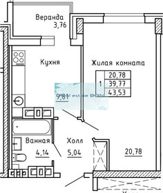 Квартира 44 м², 1-комнатная - изображение 1