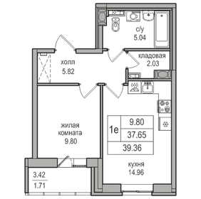 36,3 м², 1-комнатная квартира 7 699 999 ₽ - изображение 67