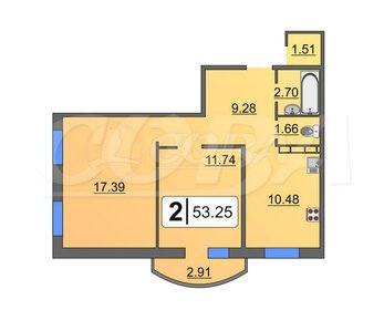 Квартира 54,2 м², 2-комнатная - изображение 4