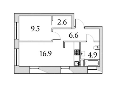 Квартира 40,4 м², 1-комнатные - изображение 1