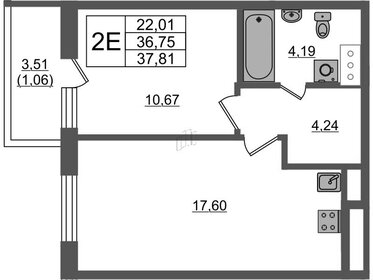 Квартира 37,8 м², 1-комнатная - изображение 1