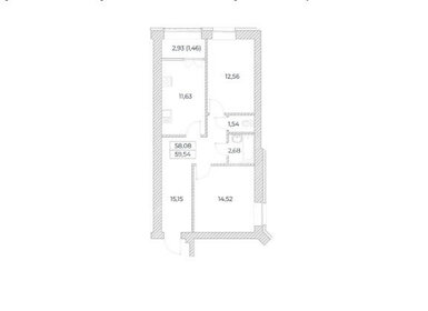 Квартира 58,1 м², 2-комнатная - изображение 1