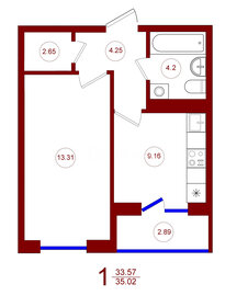 33,7 м², 1-комнатная квартира 3 776 640 ₽ - изображение 24