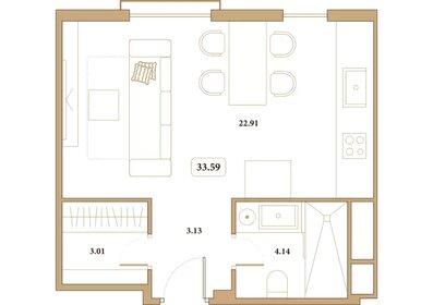 34 м², апартаменты-студия 13 081 750 ₽ - изображение 28