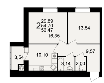 57,1 м², 2-комнатная квартира 5 284 525 ₽ - изображение 9