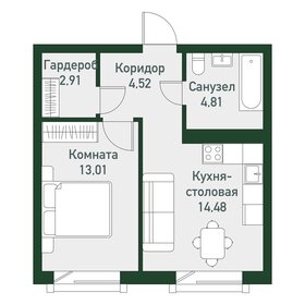 Квартира 40,1 м², 1-комнатная - изображение 1