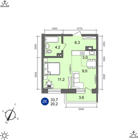 44 м², 2-комнатная квартира 5 525 000 ₽ - изображение 37